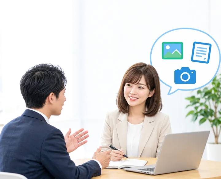 打ち合わせでご要望をお聞きしているところ